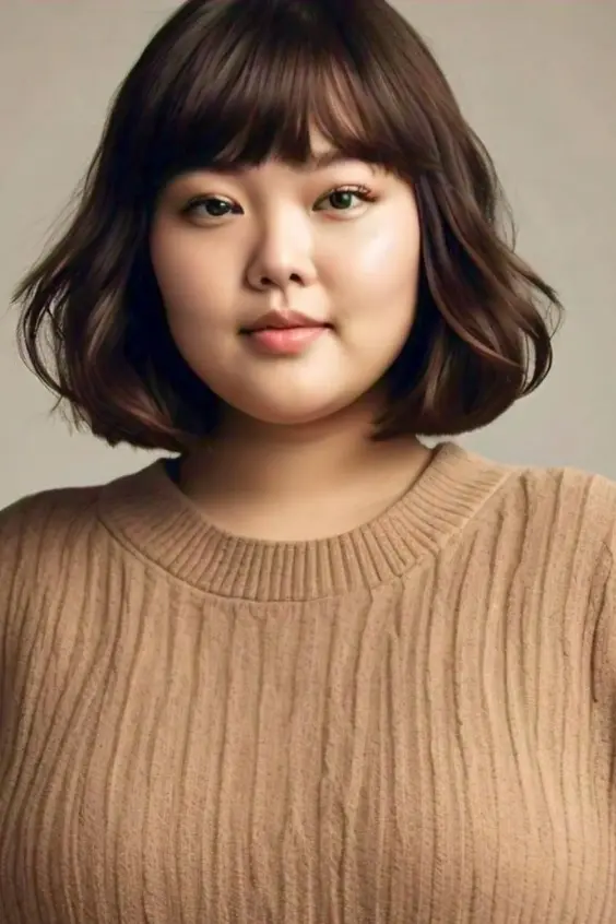 Flattering A-Line Bob for Plus Size Women: Short Hairstyle with a Balanced Silhouette