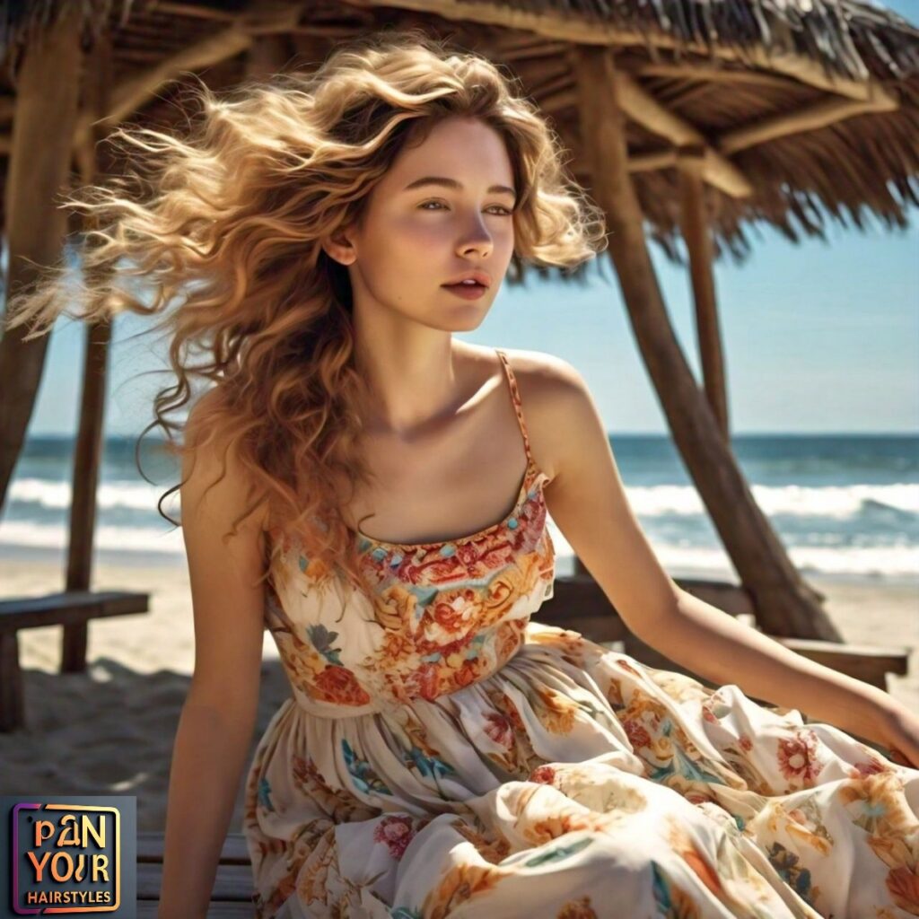 Beach Waves Thin Haircut for women, featuring soft, wavy layers that add volume and texture for a fuller look