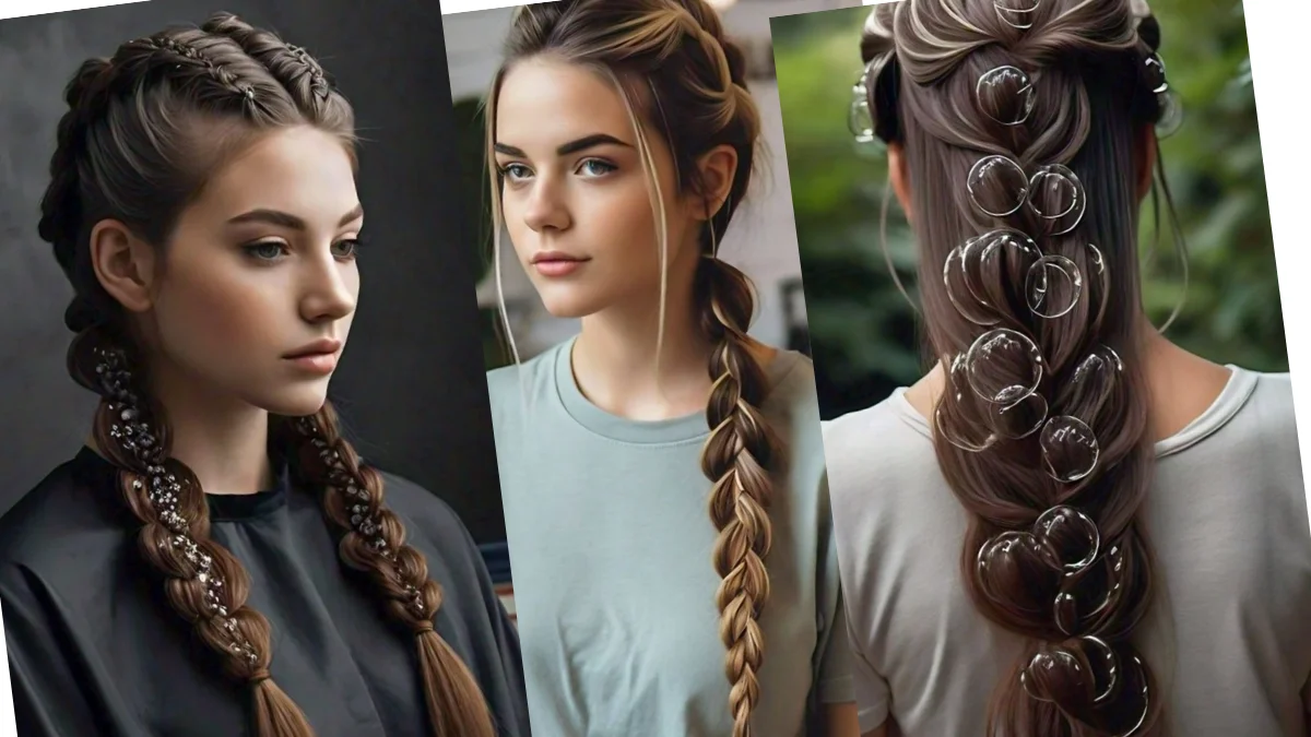 Fun and playful bubble braid hairstyle, adding a unique twist to long hair.