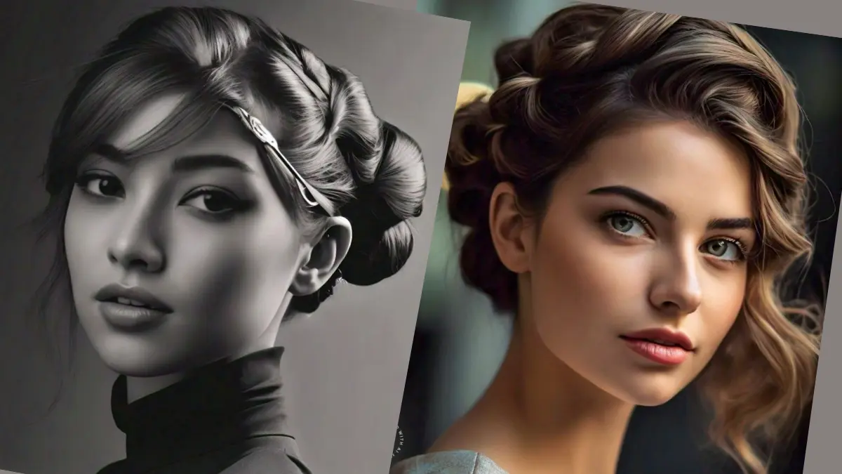 Elegant and sophisticated updo hairstyles, reflecting chic fashion choices for stylish women.