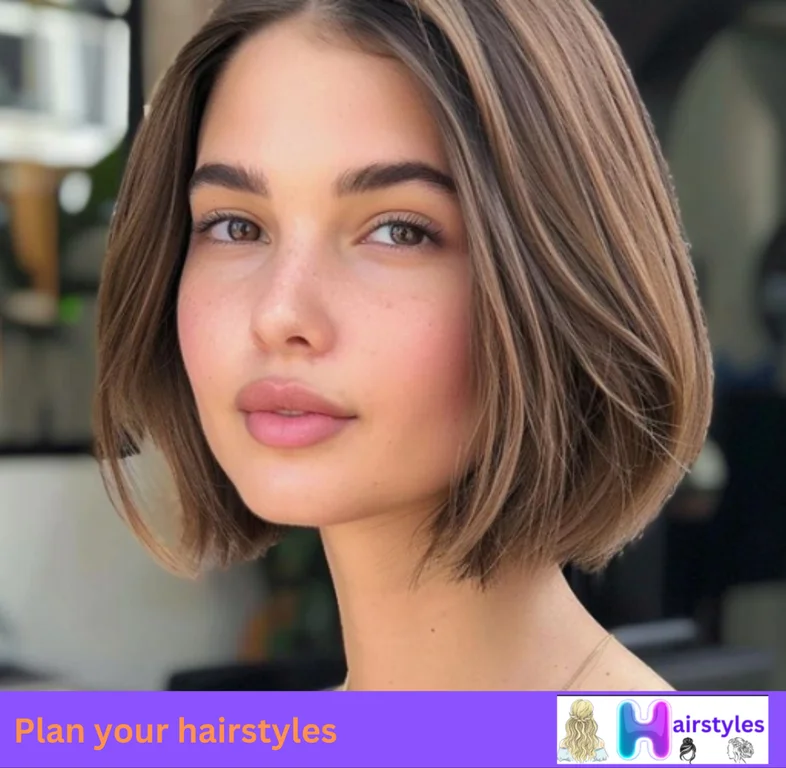 Fresh chin-length bob with loose waves, offering a youthful and versatile style that suits many face shapes.