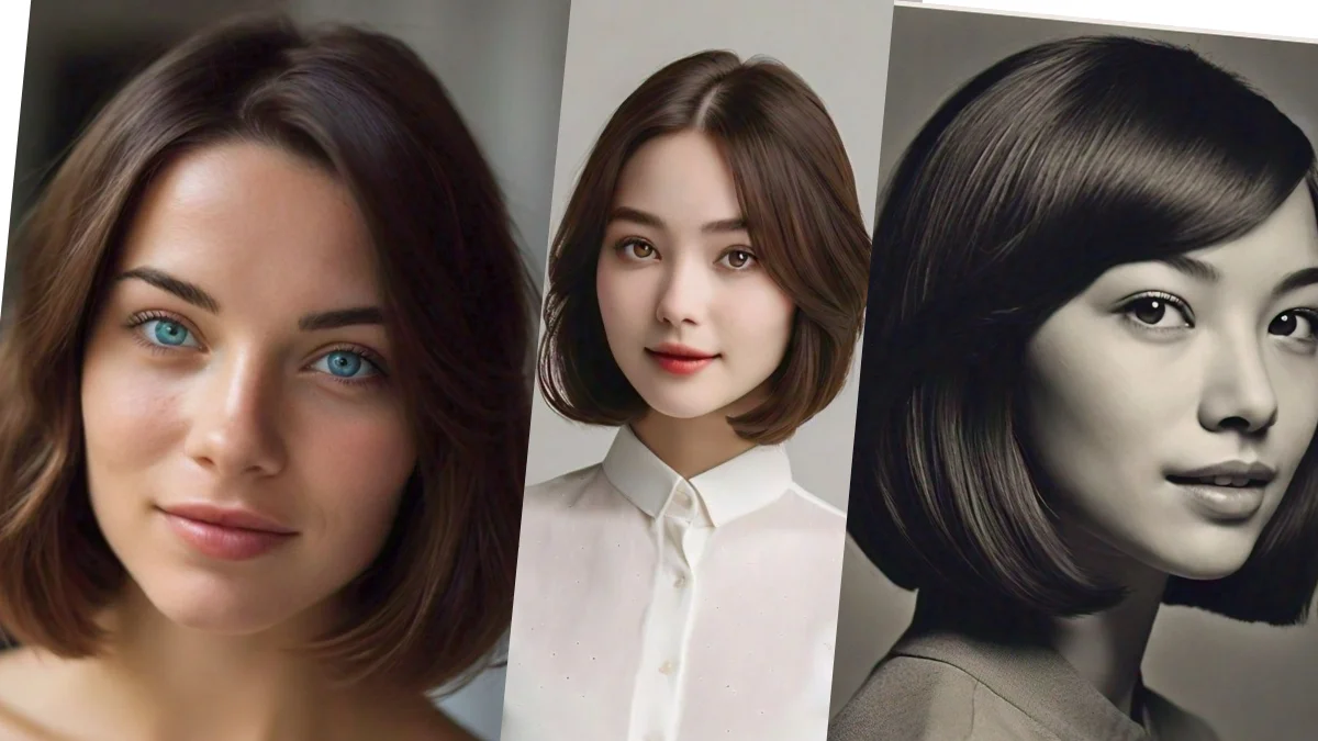 Classic bob hairstyle for medium length hair, featuring sleek lines and timeless elegance.