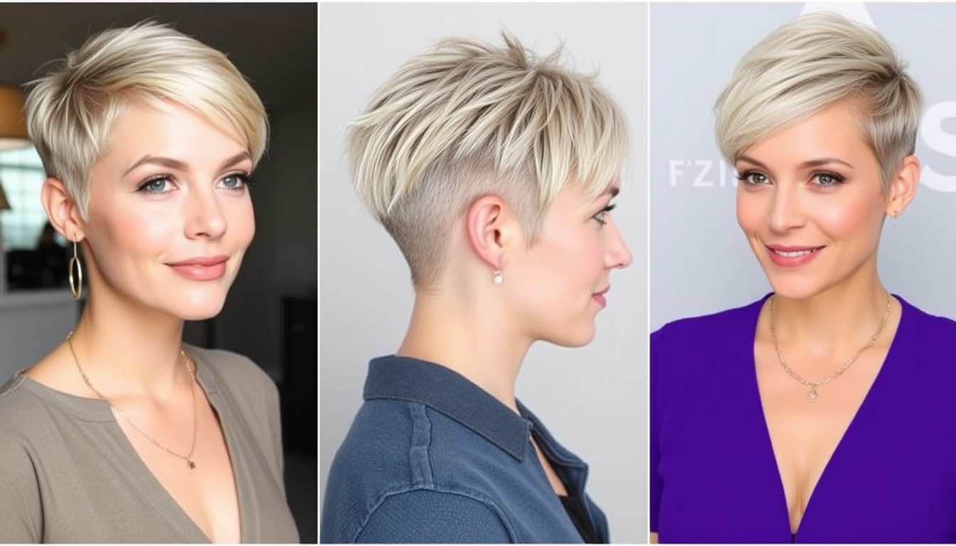 Classic pixie cut is short all around with a bit of length on top.