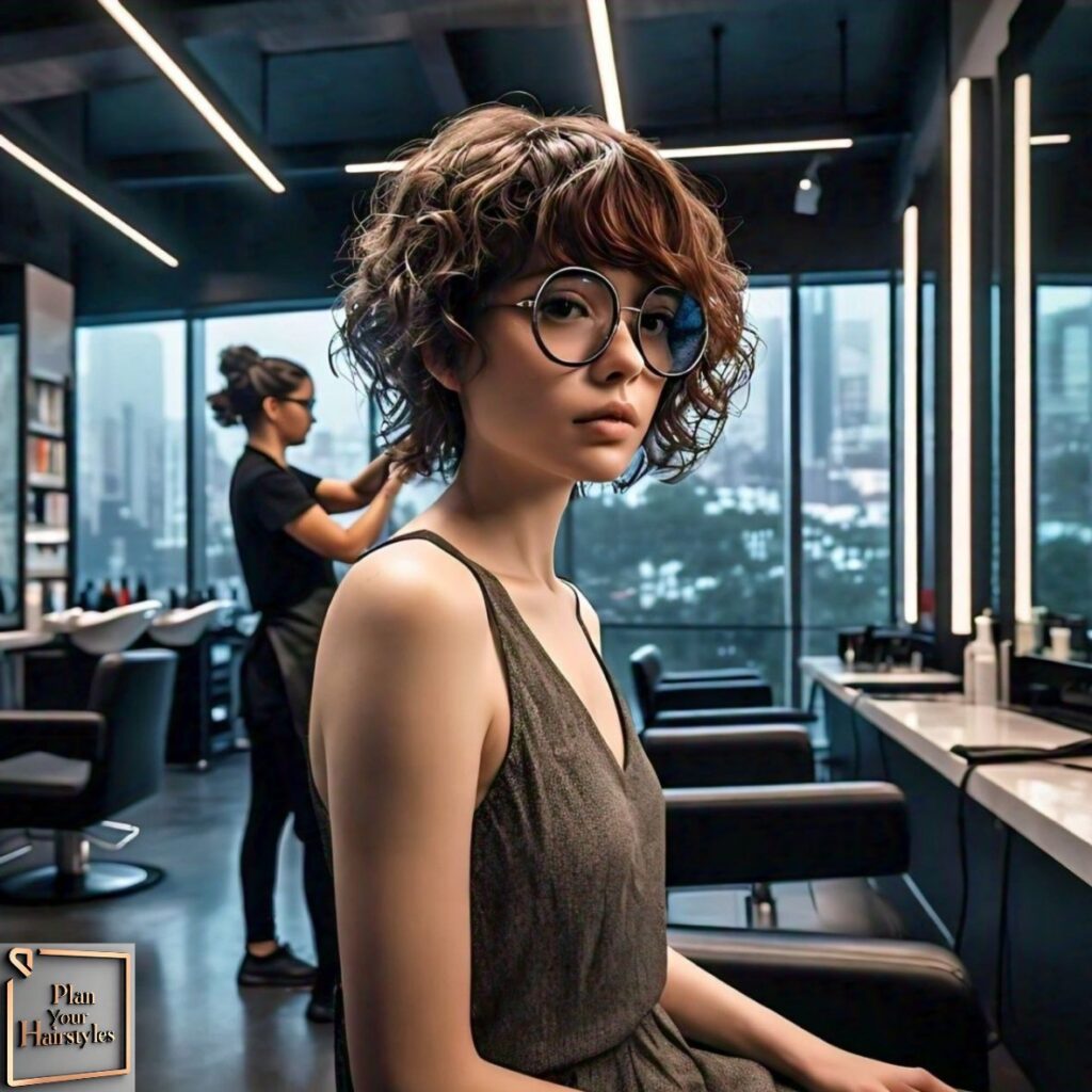 Curly Bob Thin Haircut for women, featuring curls that add volume and bounce for a fuller look.