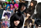 Modern emo hairstyles in 2024 with bright colors and layered cuts.