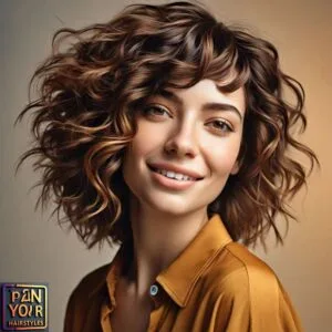 Lob curly haircuts for women - versatile and stylish medium hairstyle.