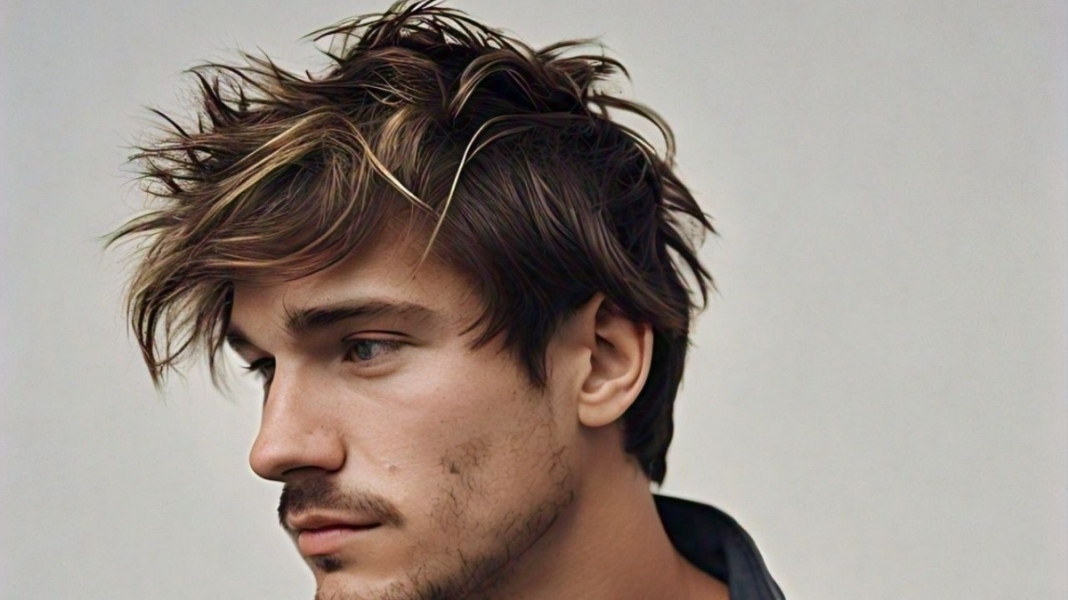 Men’s with Added Mess 2024 medium length haircut
