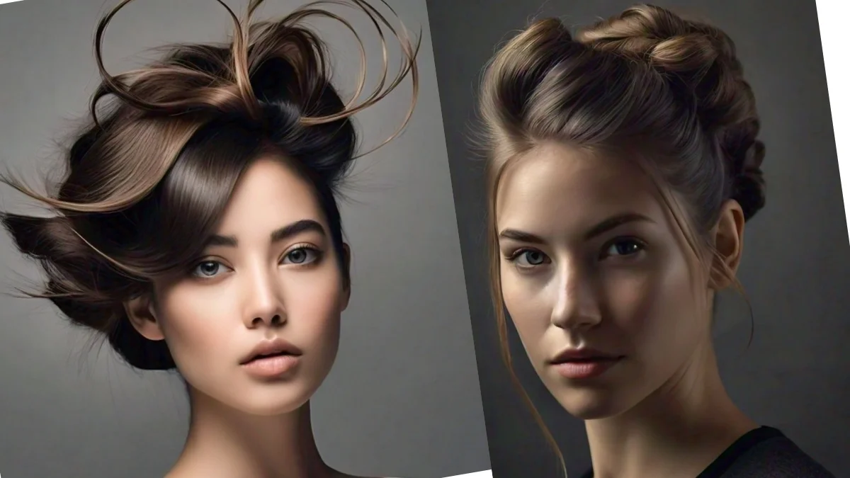 Contemporary and innovative updo hairstyles, blending modern trends with artistic flair.