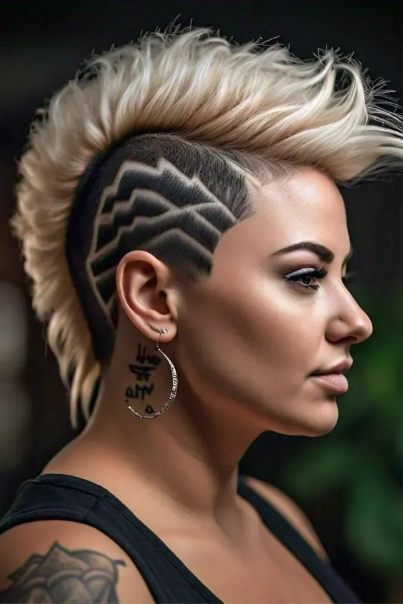 Edgy Mohawk Pixie for Plus Size Women: Bold Short Hairstyle with Height