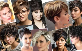 Chic pixie haircut for thick hair with textured layers and side-swept bangs, showcasing a modern and stylish look.