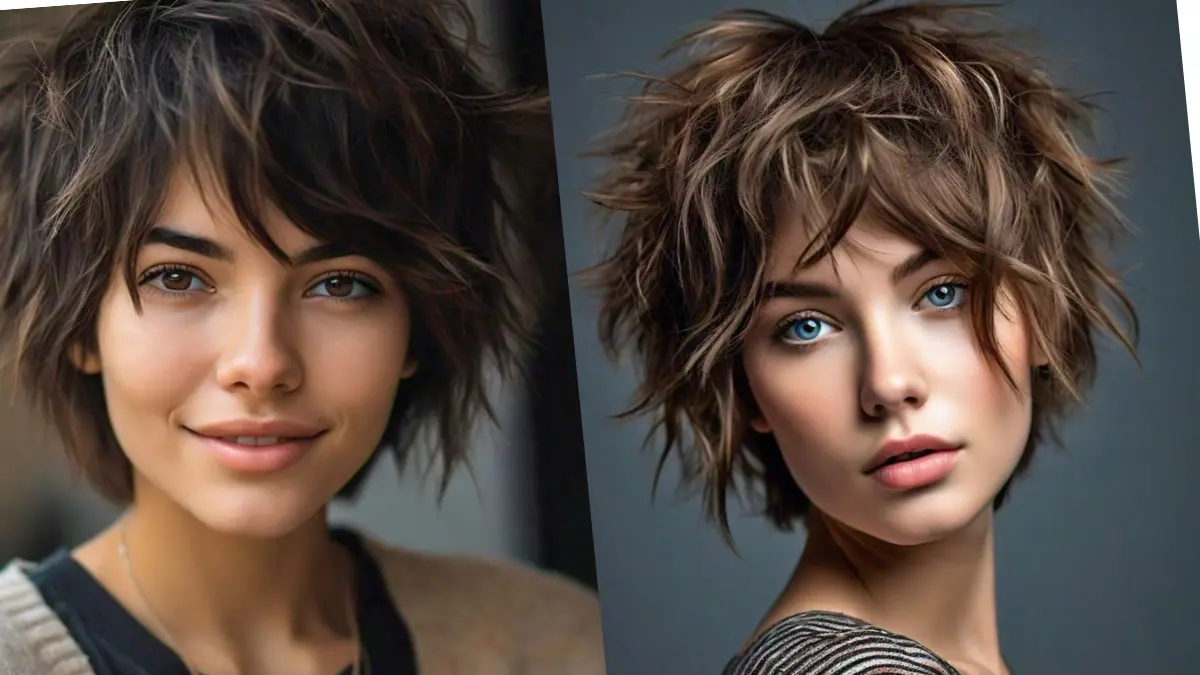 Shaggy pixie cut for thick hair in 2024