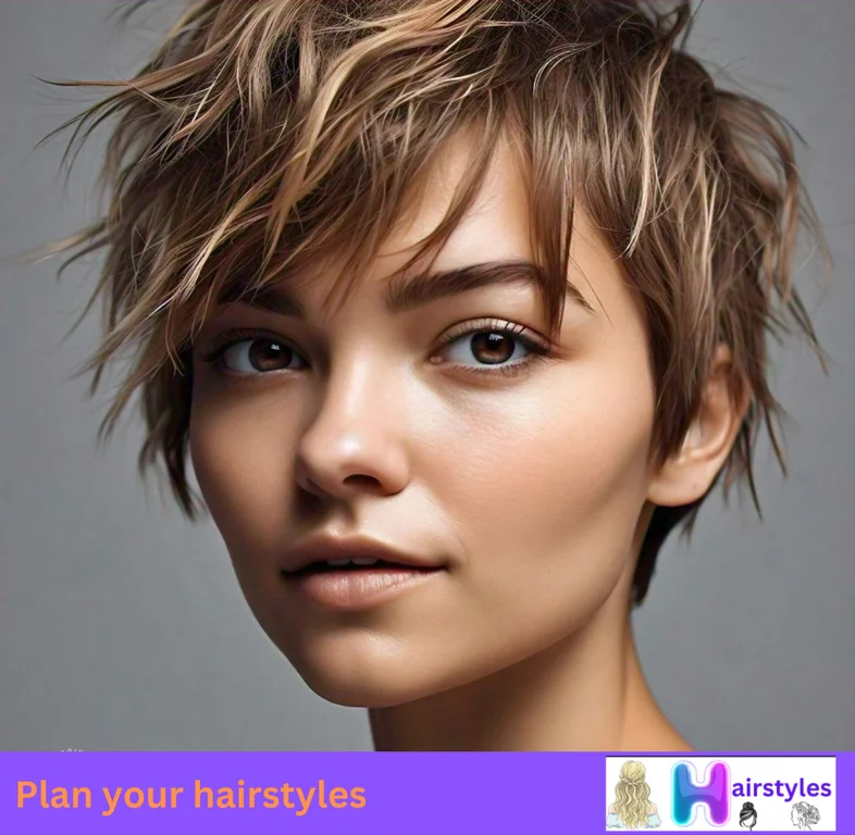 Sophisticated short boyish cut with pronounced sides and side bangs, perfect for a bold, easy-to-maintain look.