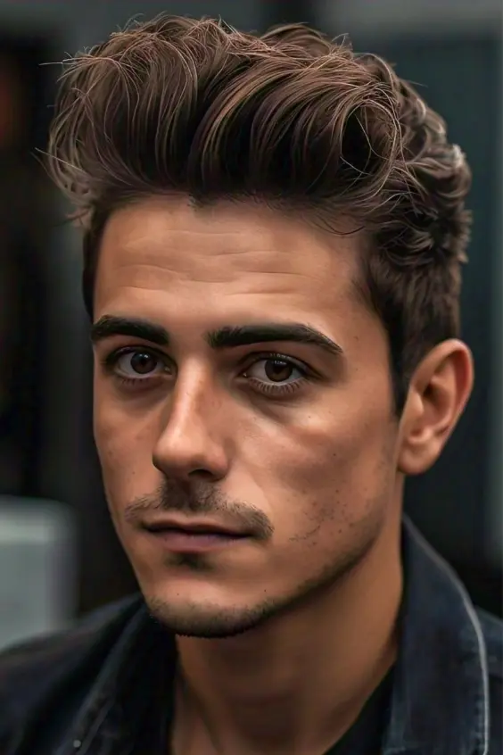 Short quiff hairstyle for men with thin hair.