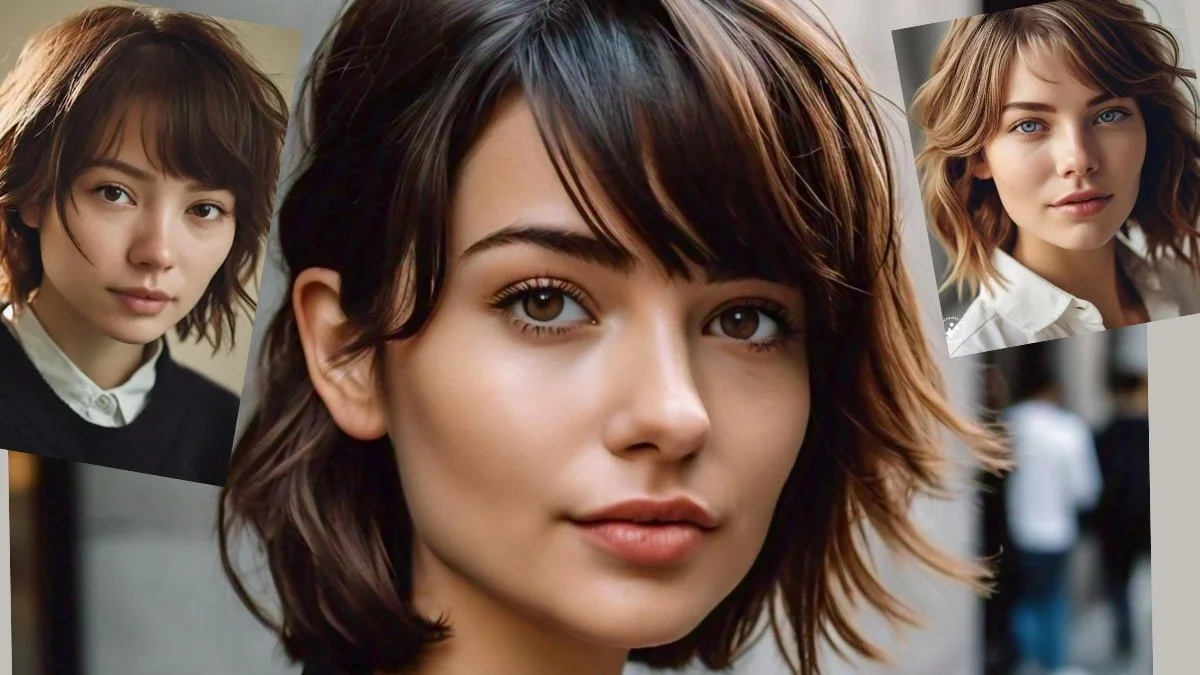 The Side-Swept Fringe hairstyle for women medium length.