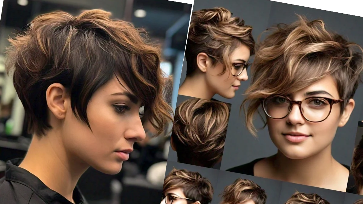 Side-swept pixie cut for thick hair in 2024