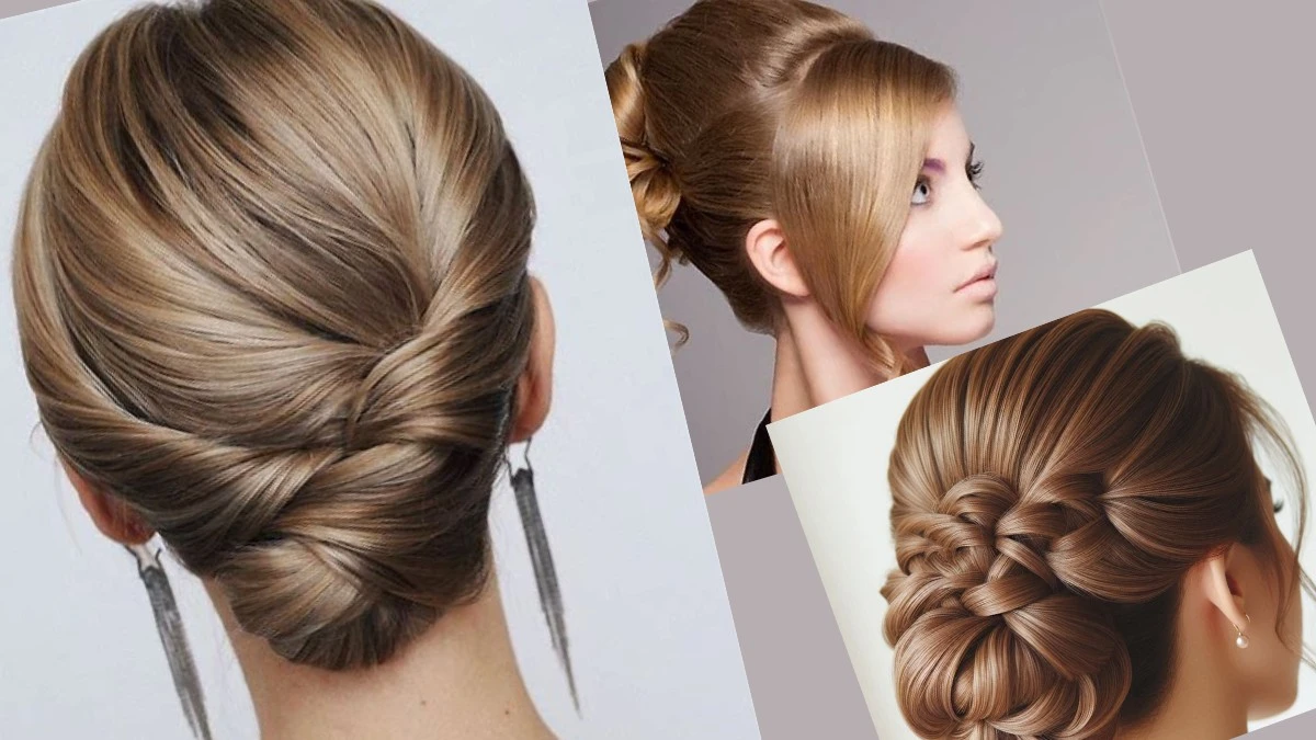 Simple Updo Medium-Length Hairstyle for women.