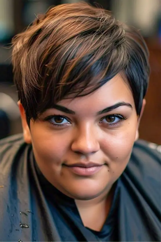 Modern Tapered Cut for Plus Size Women: Short Hairstyle Adding Height and Definition