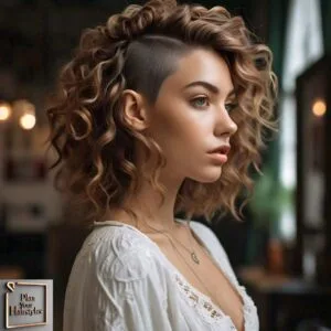 Undercut curly haircuts for women - bold and edgy hairstyle.