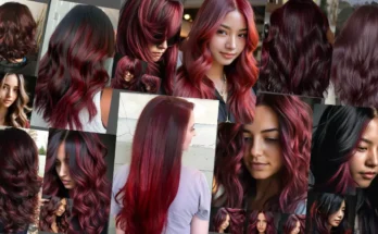 Burgundy hair color with rich, deep hues for women in 2024, showcasing vibrant and stylish hair trends.