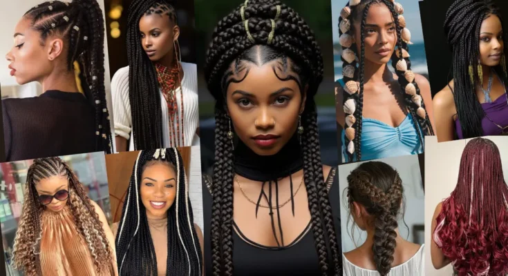 25 human hair options for boho braids hairstyles in 2024, showcasing various styles including boho twist braids, curly hair, and bohemian knotless box braids.