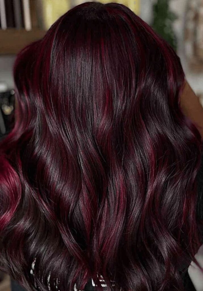 Incorporate rich burgundy hair into darker shades for a bold, edgy vibe. Ideal for connoisseurs of Bordeaux Clairet.