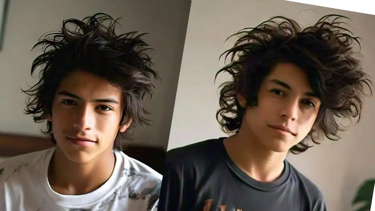 Man with classic bedhead hairstyle, embracing natural texture.