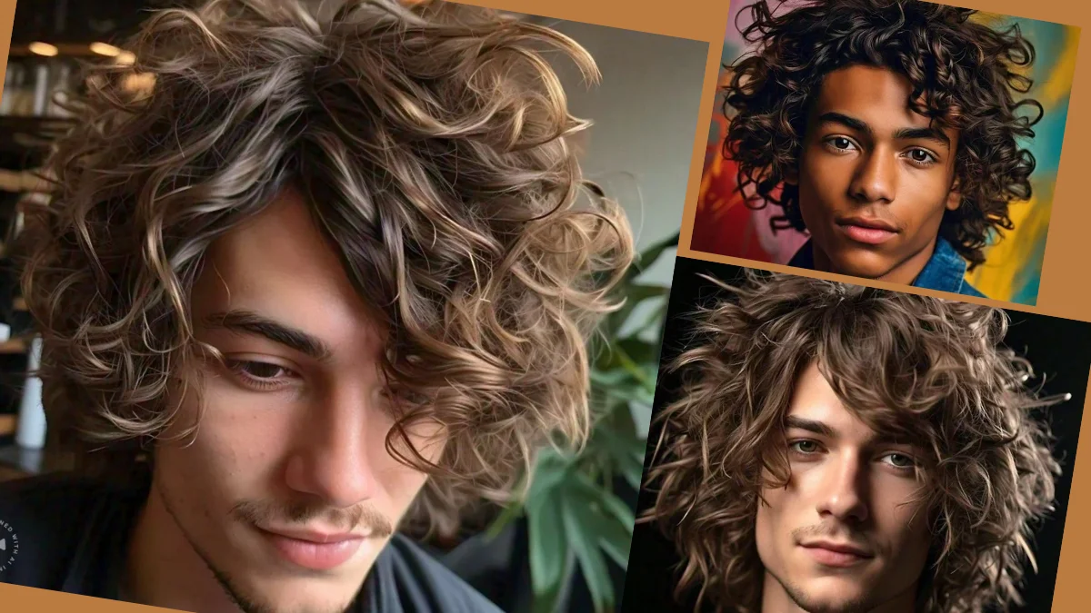 Man with bedhead curls hairstyle, emphasizing natural curls for tousled, carefree appearance.