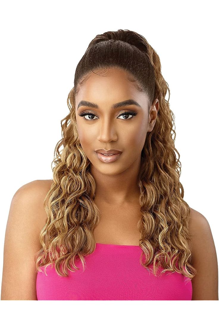 Versatile drawstring ponytail available in various styles, from sleek to curly