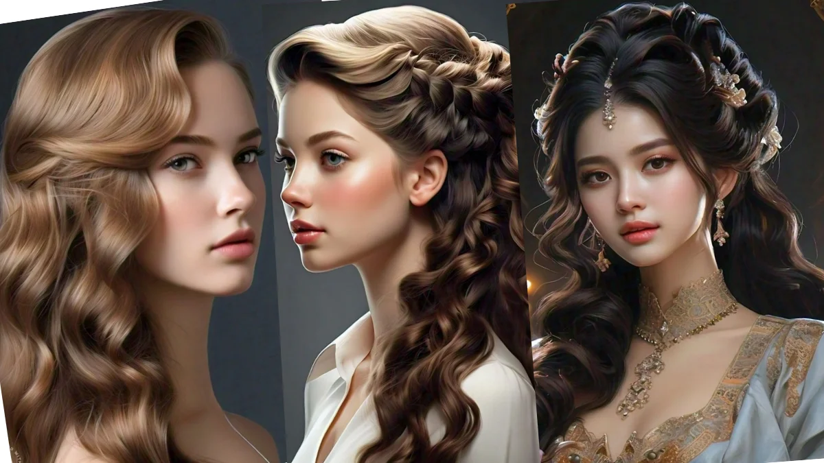 Formal hairstyle for long hair, elegant and graceful for formal gatherings.