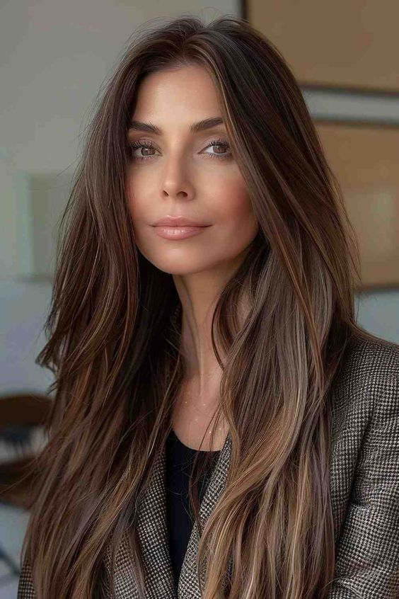 Subtle invisible layers adding hidden texture to long hair.