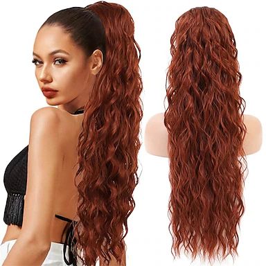 Long drawstring ponytail adding significant length for a glamorous appearance