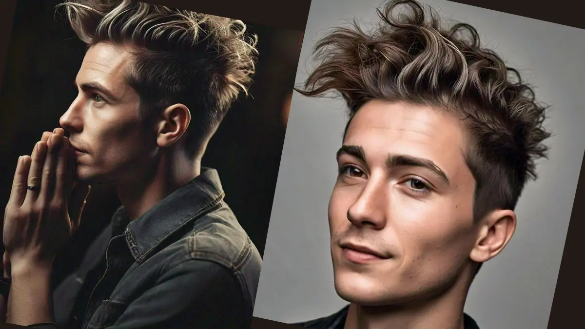 Guy with messy quiff hairstyle, modern take with lifted front section and natural fall.