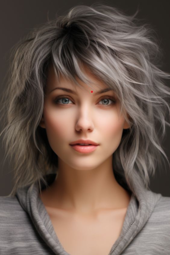 Short shag wolf cut with edgy, tousled layers