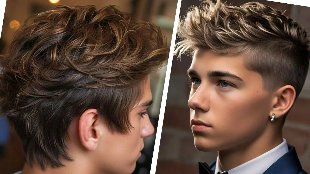 Man with a short textured crop hairstyle, a versatile and modern option for prom.