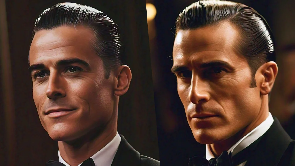 Slicked back hairstyle for men, sleek and stylish for formal events.