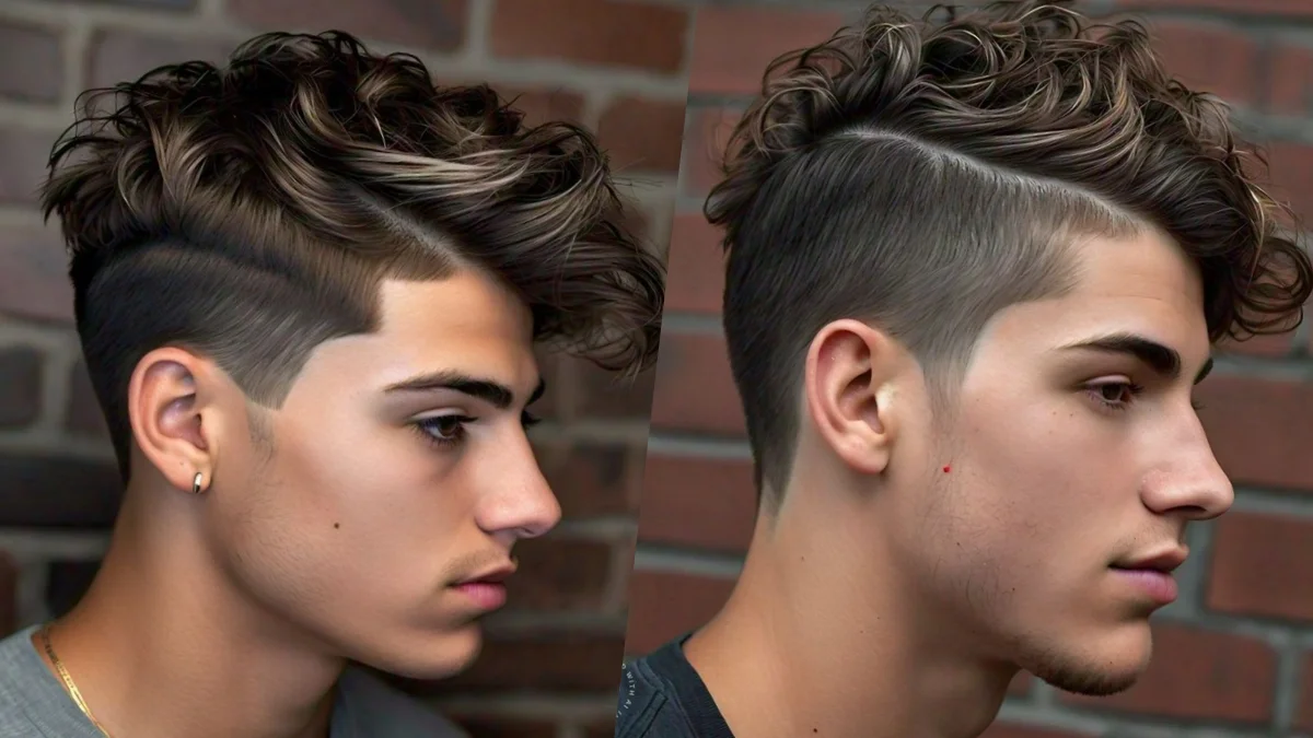 Man with an undercut hairstyle featuring a textured top, suitable for a stylish prom appearance.