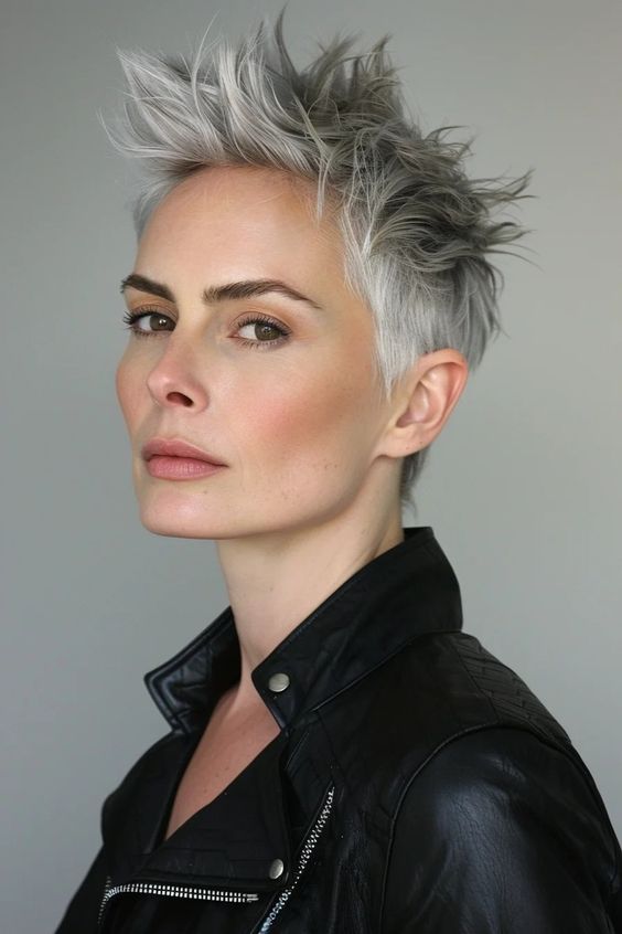 Short wolf cut for women with edgy, textured layers