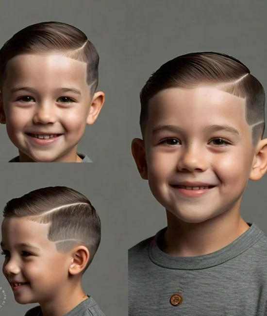 Kid sporting a classic crew cut, low-maintenance and neat.