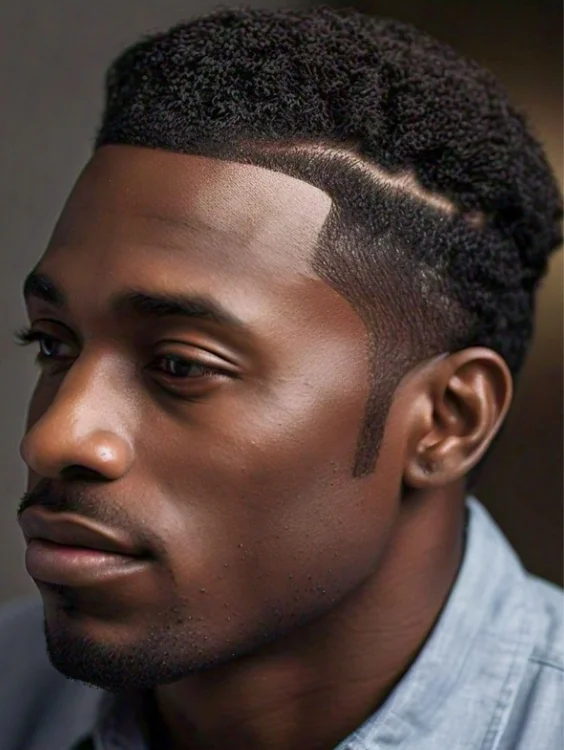 Classic side part hairstyle for Black men in 2024