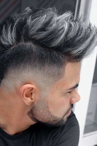 Man with Colored Mohawk hairstyle