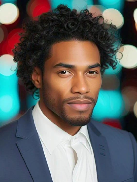 Curly fringe hairstyle for Black men in 2024