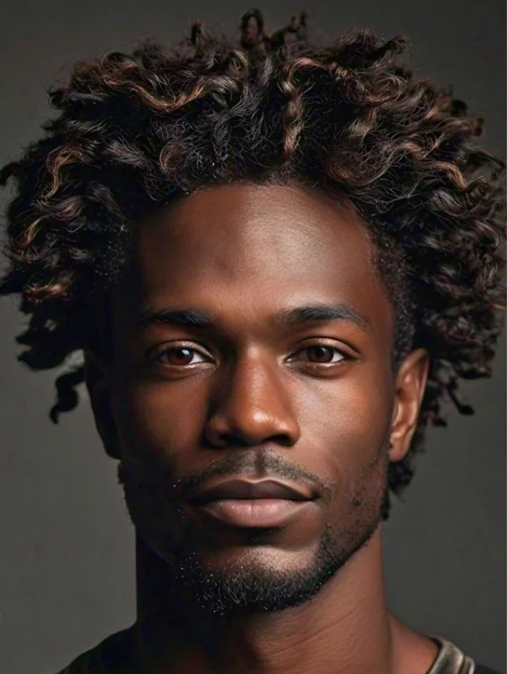 Messy quiff hairstyle for Black men in 2024