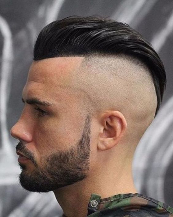 Man with Mohawk and Slicked Back Top hairstyle