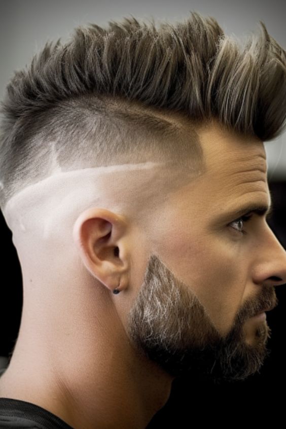 Man with Mohawk and Tapered Sides hairstyle