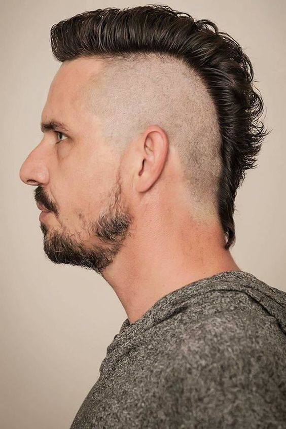 Man with Punk Rock Mohawk hairstyle