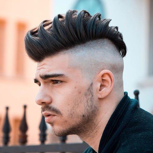 Man with Side-Swept Mohawk hairstyle