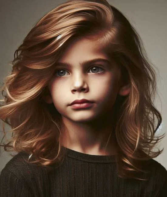 Young boy with classic surfer hair, showcasing natural waves.