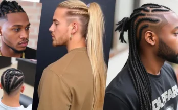 Man with stylish braided hairstyle for 2024