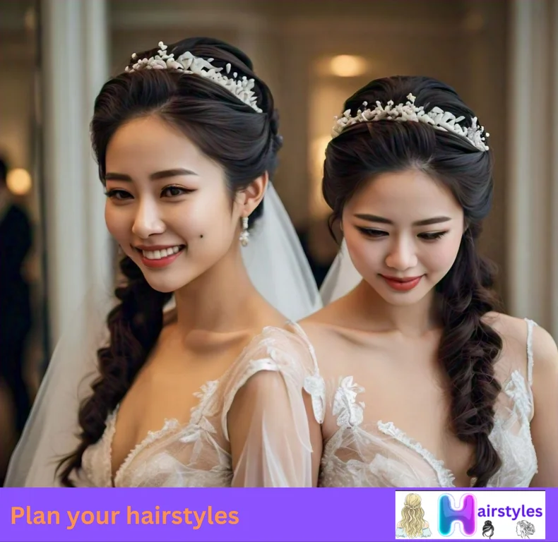 Bride with a soft, romantic updo, featuring loose curls and a polished finish for a timeless bridal look.